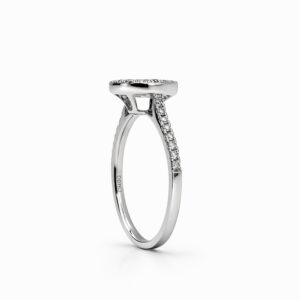 Anillo Halo de Diamantes Blancos y Negros