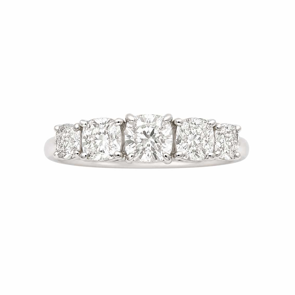 Medio Cintillo de Oro Blanco con Diamantes