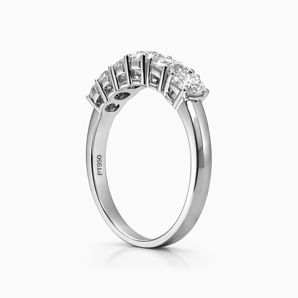 Medio Cintillo de Oro Blanco con Diamantes - Imagen 2