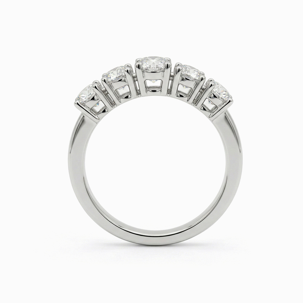 Medio Cintillo de Oro Blanco con Diamantes - Imagen 3