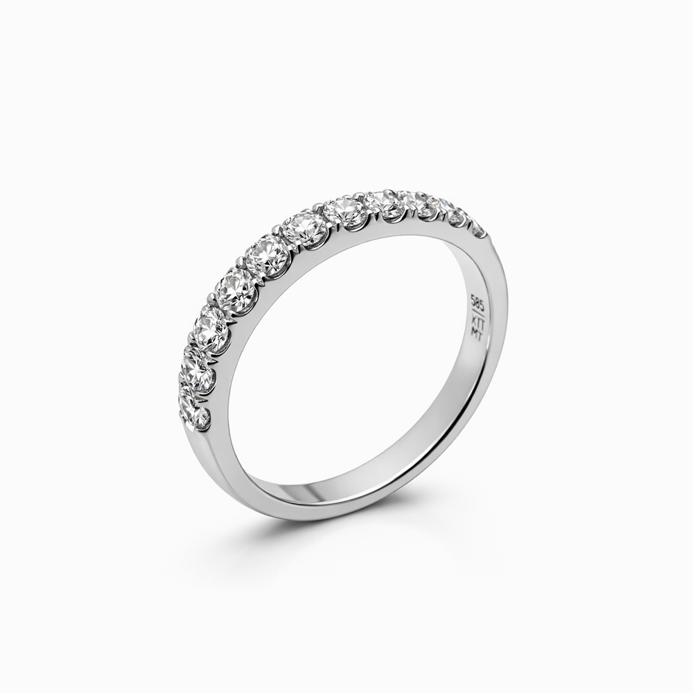 Medio Cintillo de Oro Blanco con Diamantes - Imagen 3