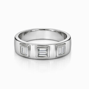 Anillo de Oro Blanco con Diamantes de Corte Baguette