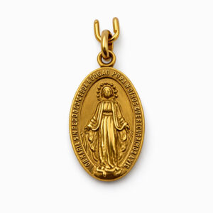 Medalla Virgen Milagrosa oro colgante religioso clásico