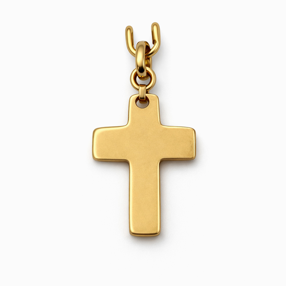 Cruz oro colgante diseño liso clásico