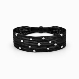 Pulsera de Malla Negra con Diamantes