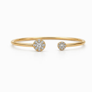 Esclava de Oro Amarillo con Detalles de Diamantes en Pavé