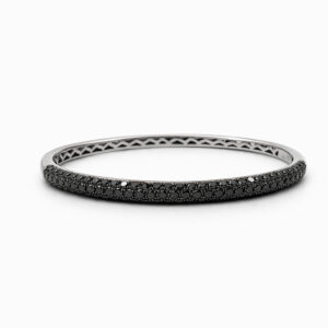 Esclava de Oro Blanco con Diamantes Negros