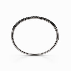 Esclava de Oro Blanco con Diamantes Negros