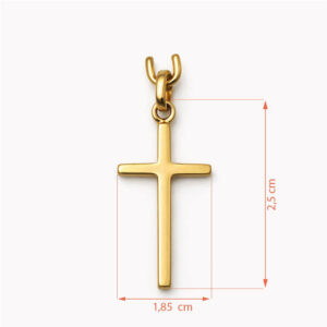 Cruz oro colgante clásico liso joyería religiosa