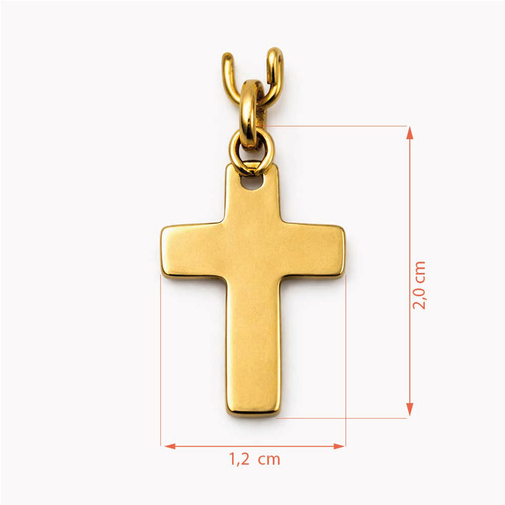 Cruz oro colgante clásico liso joyería religiosa oro - Imagen 2