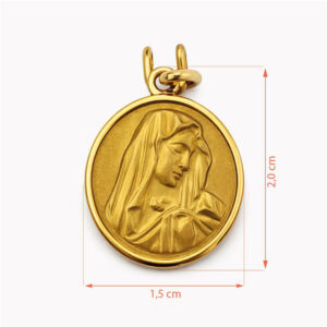 Medalla Virgen María en oro medalla religiosa clásica