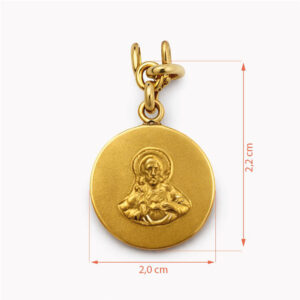 Medalla Sagrado Corazón de Jesús oro colgante religioso clásico